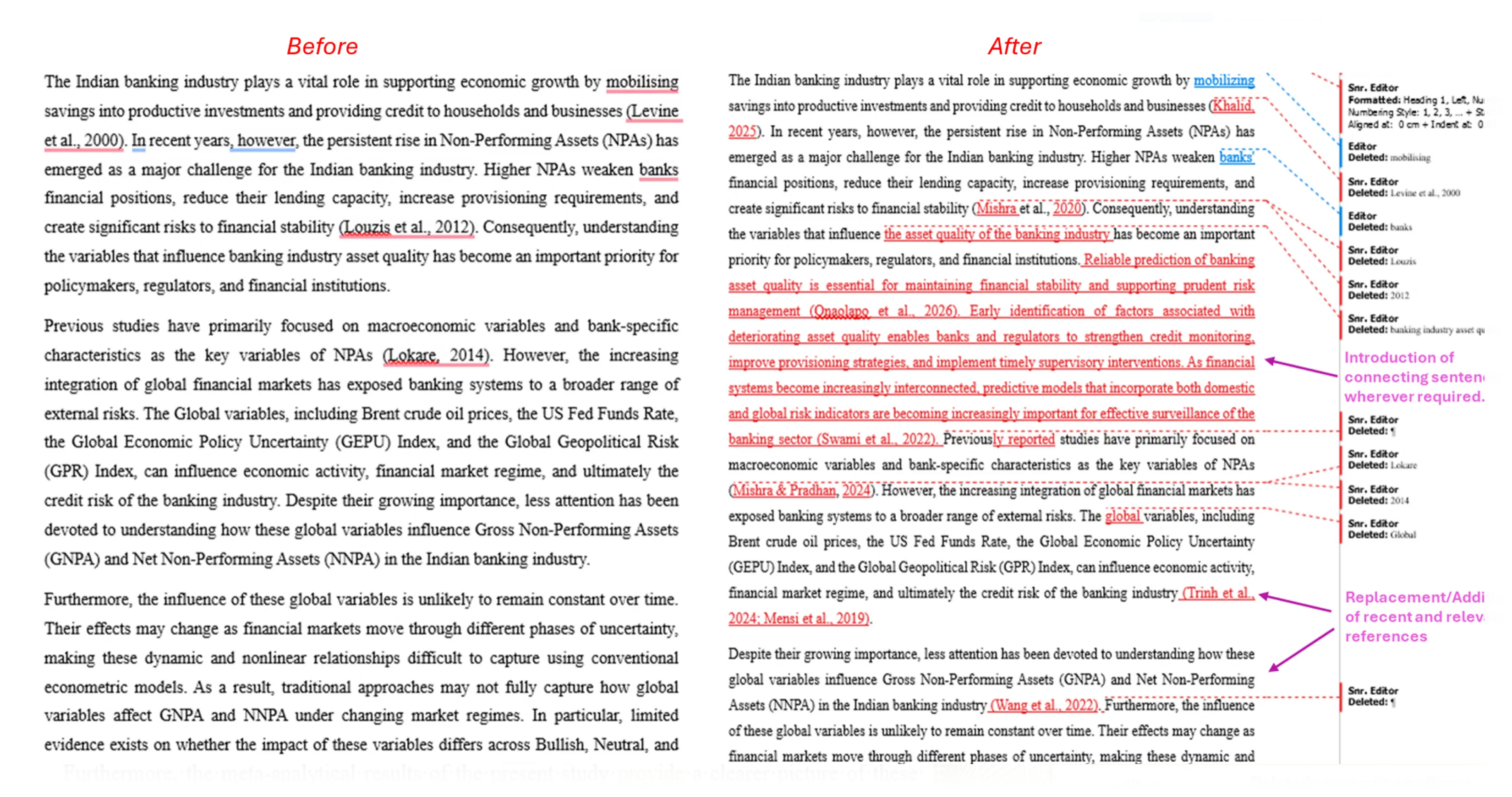 Extensive substantive editing sample